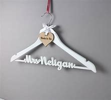 Image result for White Personalized Wedding Dress Hanger