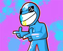 Image result for Blue Guy with Pillow On Gead