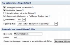 Image result for Microsoft Word Options