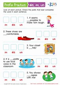 Image result for Prefix Un Words Worksheets