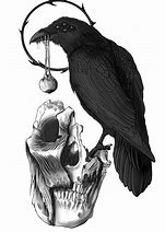 Image result for Gothic Raven Skull Tattoo