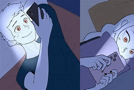 Image result for Person Watching Phone in Bed Meme