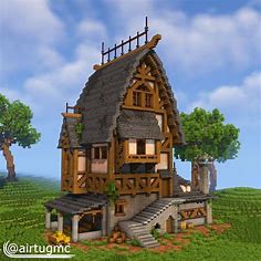 Airtug on Instagram: "Made another medieval home SPONSOR Thank you to ApexHosting for sponsoring the Bakery Builders Host premium minecraft servers with ApexHos… | Minecraft houses, Minecraft architecture, Minecraft