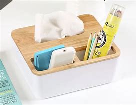 Image result for Haven Wood Tissue Box with Storage