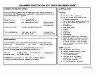 Image result for Grammar and Punctuation Cheat Sheet