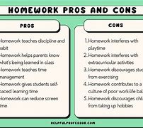 Image result for Homework Pro Con