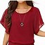 Image result for Red Long Sleeve Women Blouses