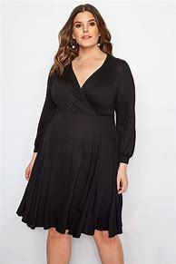 Image result for Plus Size Black Wrap Dress