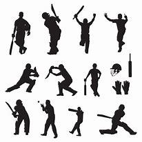 Image result for cricket player silhouette