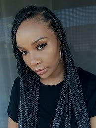 Image result for Box Braids with Gray Hair
