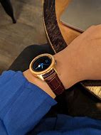 Image result for Rose Gold Galaxy Watch with Brown Leather Band