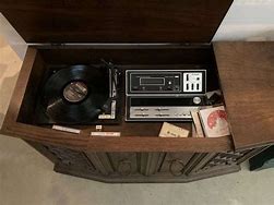 Image result for Vintage Stereo Console with Turntable 8 Track