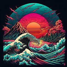 Great wave : r/outrun