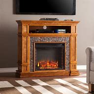 Image result for Stone Fireplace TV Stand