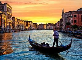 Image result for Gondola Ride Sunset Venice