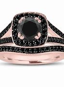 Image result for Rose Gold Ring with Black Stone