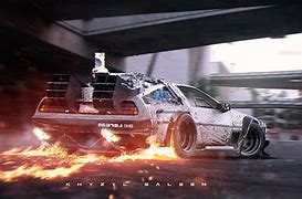 Image result for BTTF DeLorean Fire
