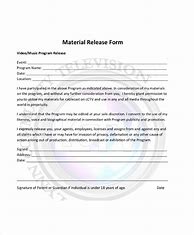 Image result for Material Release Form