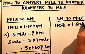 Image result for Mile Kilometer Example