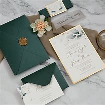 Image result for Wedding Invitations Samples Greeen Gold and White