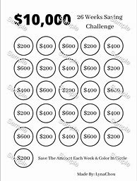 Image result for 26-Week Money Challenge 10K