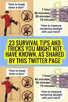 Image result for Survival Tips and Tricks