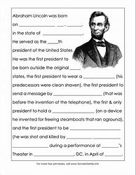 Image result for Abraham Lincoln Printable Worksheets