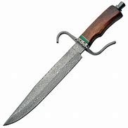 Image result for Bowie Damascus Wood and Green Handle