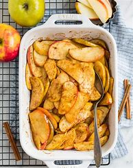 Image result for Sliced Apple with Cinammon Topping