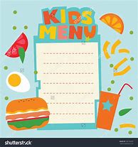 Image result for Printable Food Menu for Kids