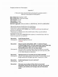 Image result for Interview Transcript Template