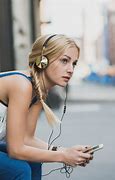 Image result for Females Wearing Headphones