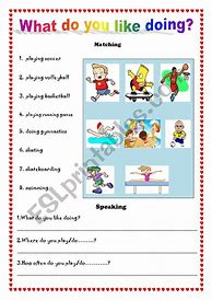 Image result for What Do You Like Doing Worksheet