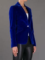 Image result for Royal Blue Velvet Blazer Women