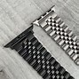 Image result for Black Apple Watch with Silver Stainless Steel Band