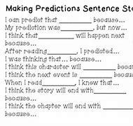 Image result for Prediction Sentence Starters