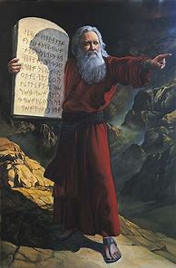 Image result for Moses Ten Commandments Painting