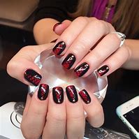 Image result for Red and Black Short Nails