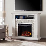 Image result for White Electric Fireplace TV Stand