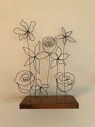 Image result for Wire Art Sculpture Flowers