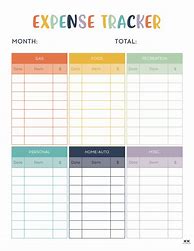 Image result for Expense Tracker Printable