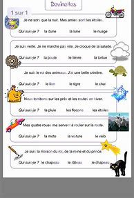 Image result for Francais Pour Les Enfants a Imprimer