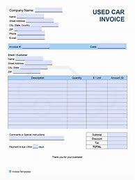 Image result for Car Invoice Sample