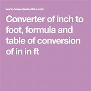 Image result for Inches to Feet Formula