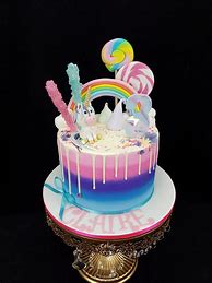 Image result for Unicorn 3rd Birthday Rainbow Cake