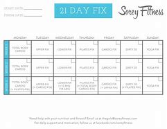 Image result for 21-Day Fix Schedule Printable