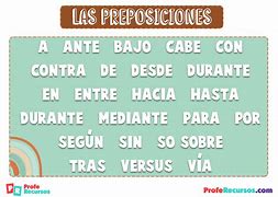 Image result for Preposiciones Ejemplos