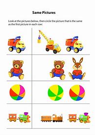 Image result for Preschool Same Different Worksheets