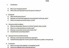 Image result for Biography Outline Template