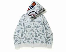 Image result for BAPE Space Camo Shark Full Zip Double Hoodie White